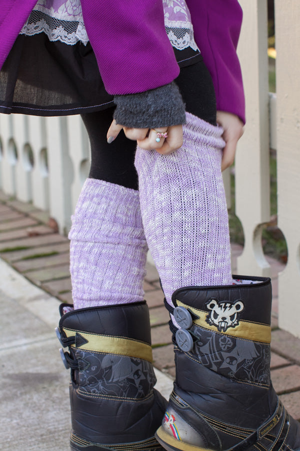 Marled Slouch Socks - Lilac