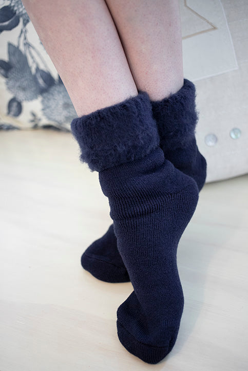 New Zealand Bed Socks - Navy