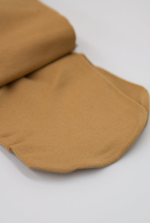 Opaque Solid Nylon Trouser Socks - Beige