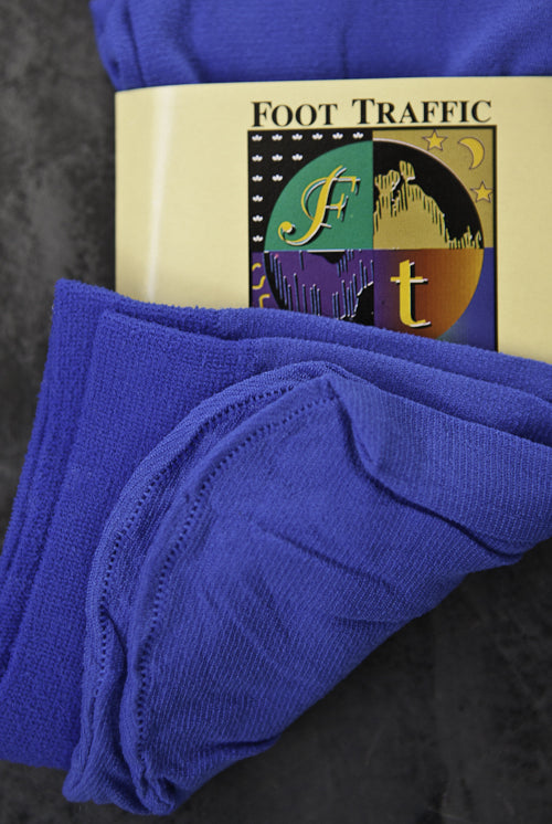 Opaque Solid Nylon Trouser Socks - Royal