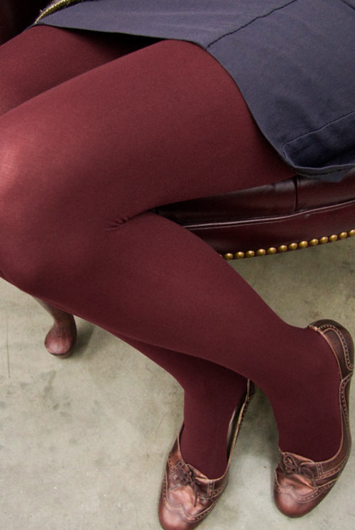 Opaque Tights - Burgundy