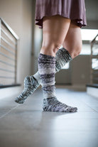 Marled Stripe Knee Socks - Stormcloud
