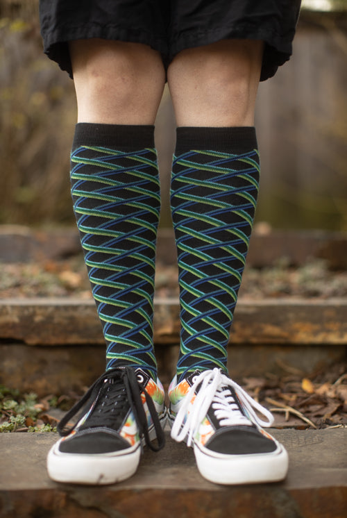 Crossed Lines Knee High