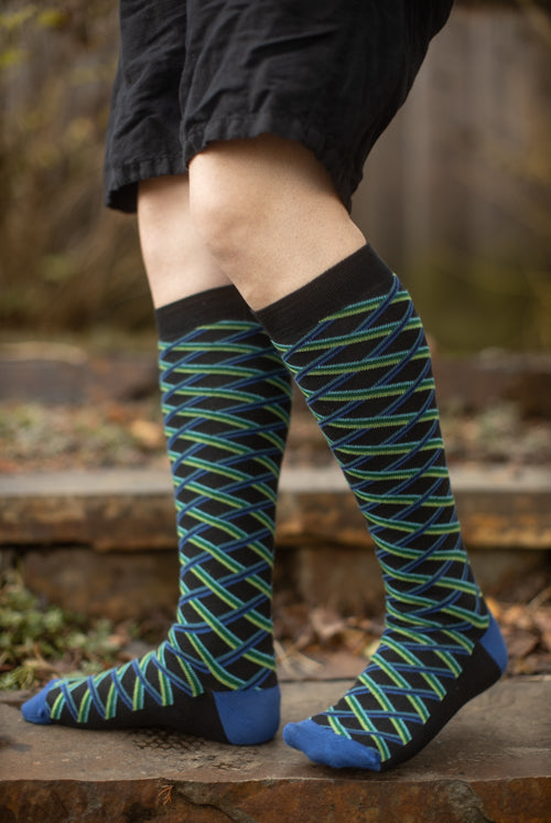 Crossed Lines Knee High