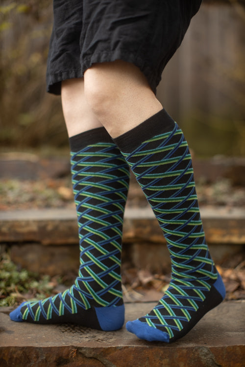 Crossed Lines Knee High