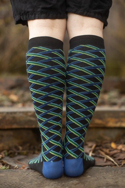 Crossed Lines Knee High