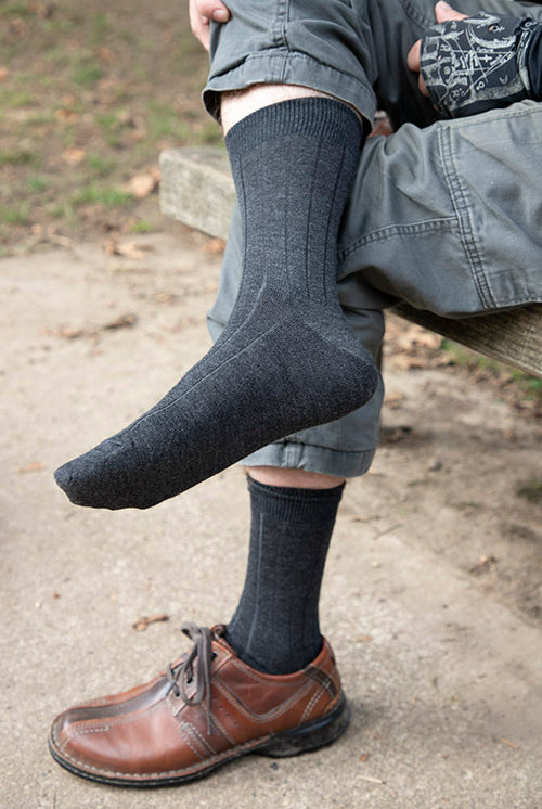 Ribbed Wool Silk Crew