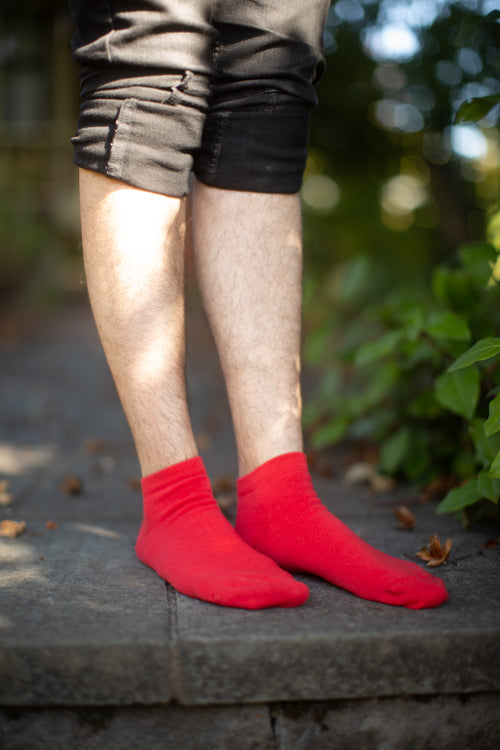 Pima Ankle Zone Socks - Cherry