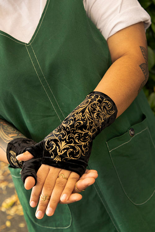 Polonova Imperial Arm Warmers - Black with Gold