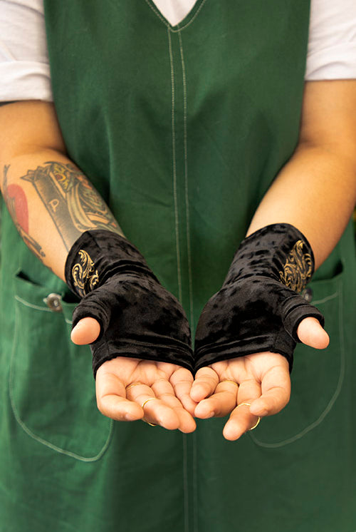 Polonova Imperial Arm Warmers - Black with Gold