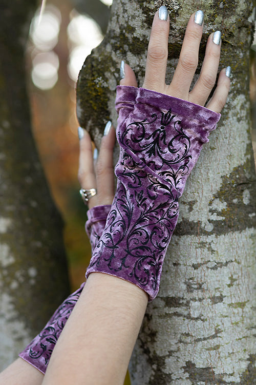 Polonova Imperial Arm Warmers - Lilac with Black