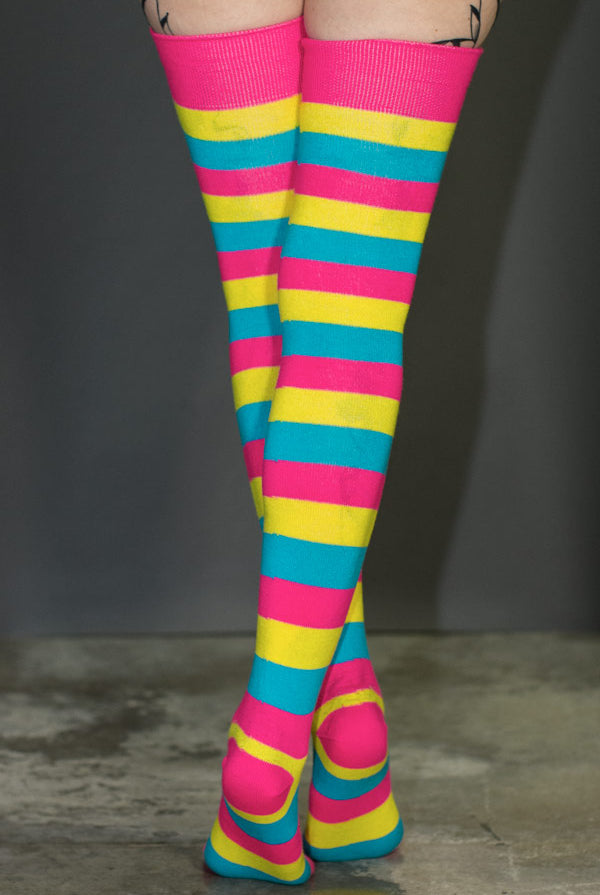 Original Pride Thigh High Socks - Pansexual