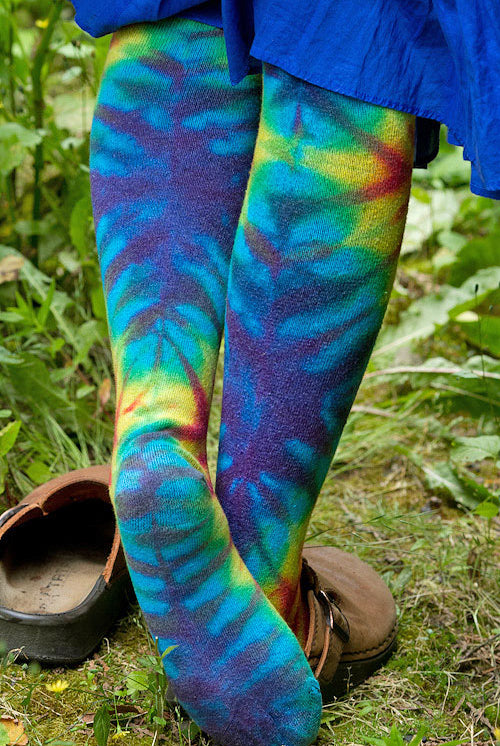 Extraordinary Tie Dye Thigh High - Rainbow Diamonds