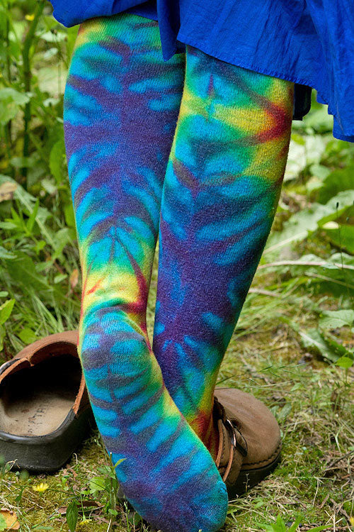 Extraordinary Tie Dye Thigh High - Classic Rainbow Diamonds