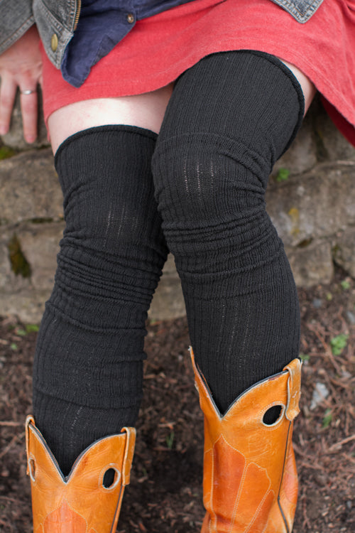 Ribbed M Stockings - Black