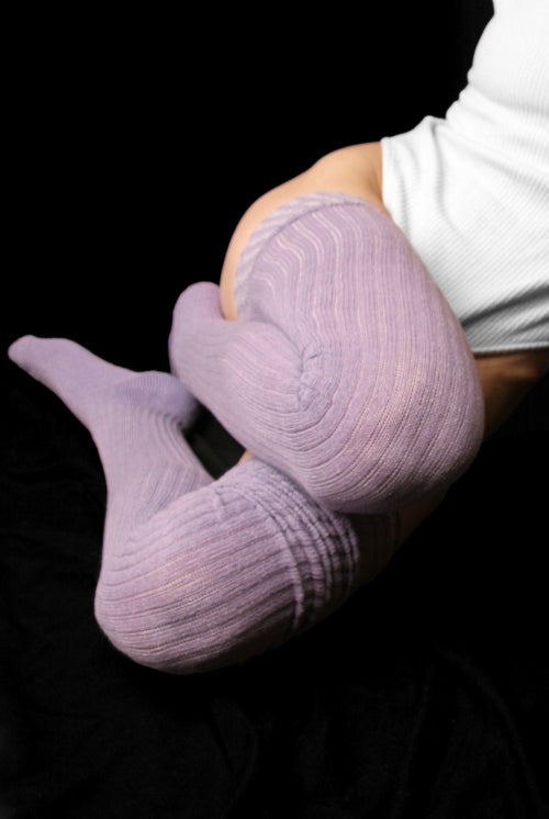 Ribbed M Stockings - Lilac