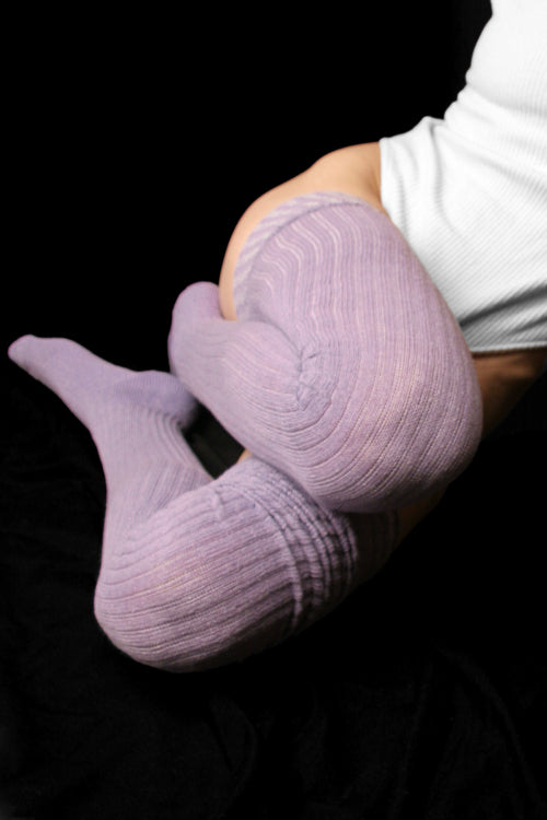 Ribbed M Stockings - Lilac