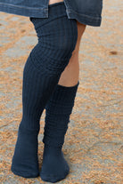 Ribbed M Stockings - Navy