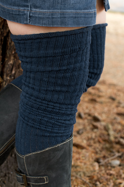 Ribbed M Stockings - Navy