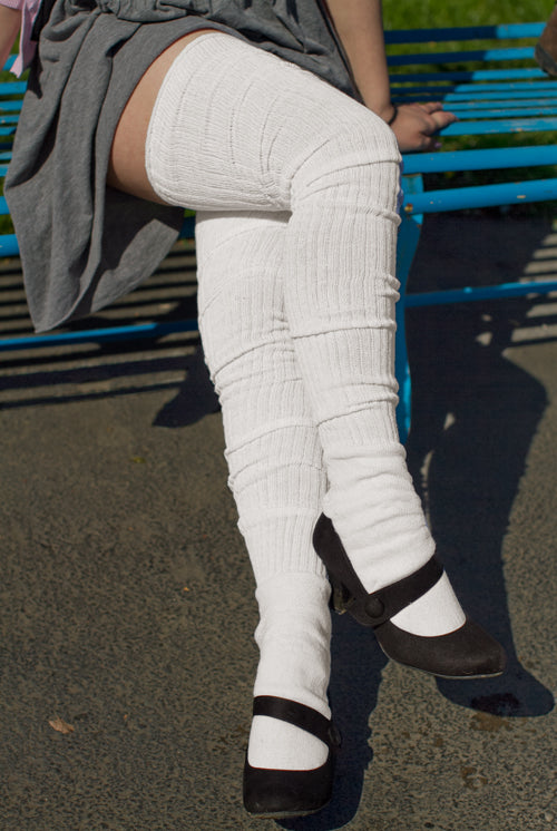 Ribbed M Stockings - White