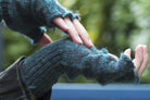 Knit Fingerless Gloves - Peacock