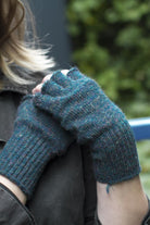 Knit Fingerless Gloves - Peacock