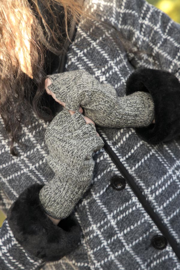 Wool Fingerless Gloves - Cinder