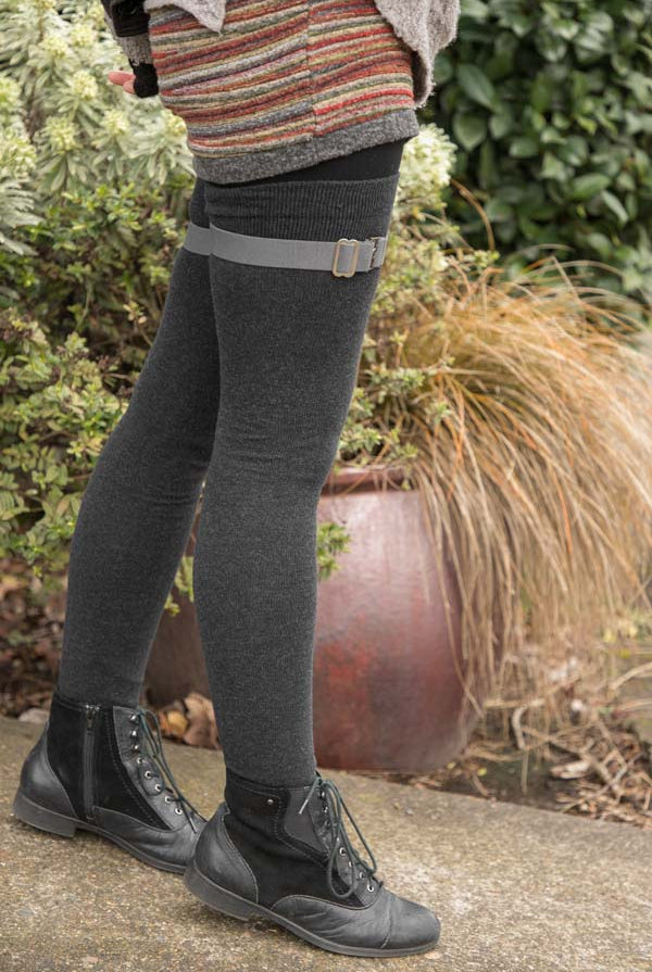 Extra Long Simply Adjustable Sock Garters - Grey