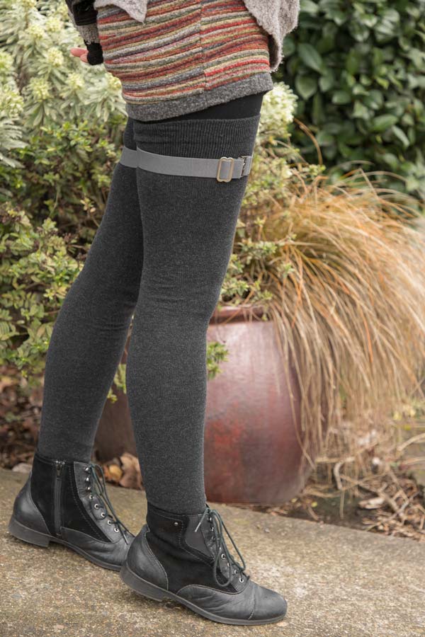 Extra Long Simply Adjustable Sock Garters - Grey