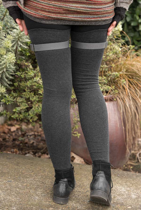 Extra Long Simply Adjustable Sock Garters - Grey