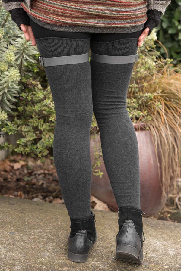 Extra Long Simply Adjustable Sock Garters - Grey