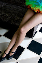 Spandex Fishnet Pantyhose - Beige