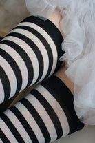 Striped Over the Knee - Black & White