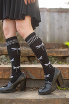 Dragonfly Compression Knee High - Black - Medium/Large