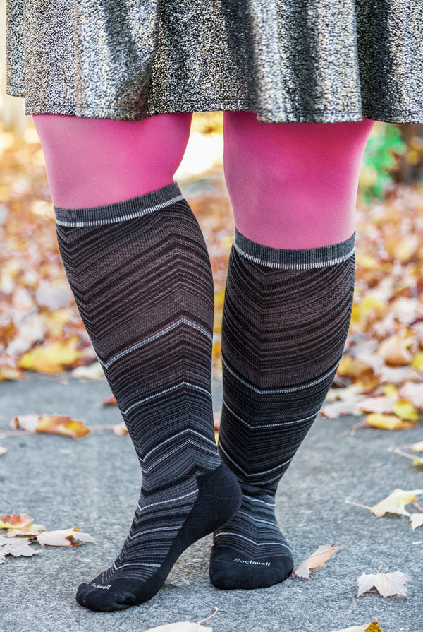 Full Flattery Compression Knee High - Black - Medium/Large