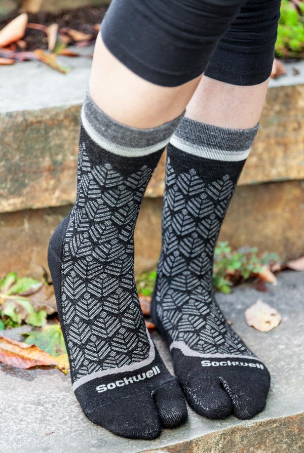 Bunion Relief Tabi Crew - Black/Grey - Medium/Large