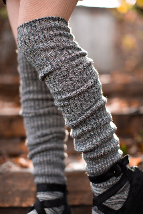Space Dyed Scrunchy Socks - Black Heather