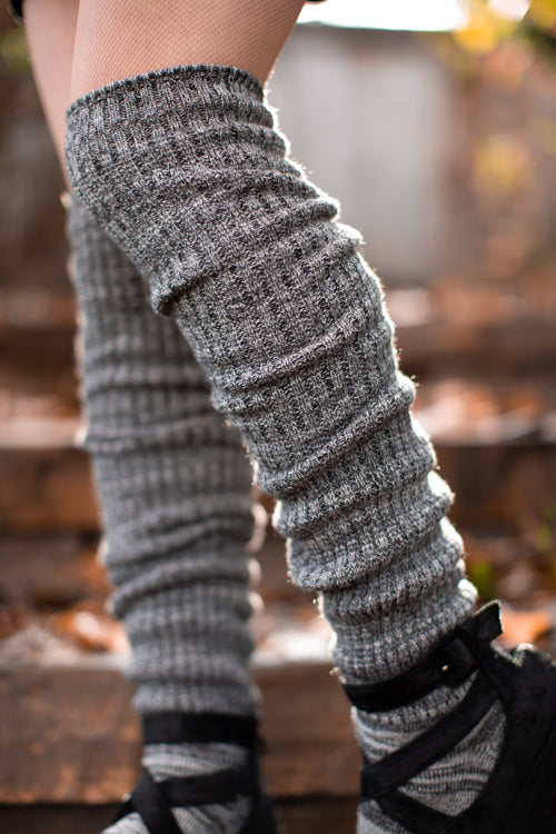 Space Dyed Scrunchy Socks - Black Heather