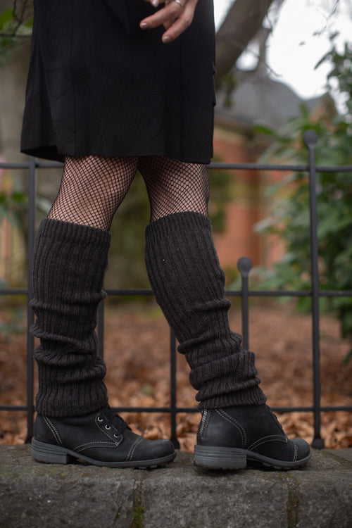 Lux Ribbed Leg Warmers - Dark Grey