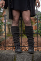 Lux Ribbed Leg Warmers - Dark Grey