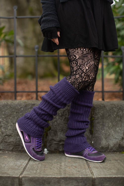 Lux Ribbed Leg Warmers - Dusty Purple