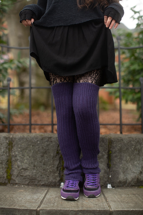 Lux Ribbed Leg Warmers - Dusty Purple