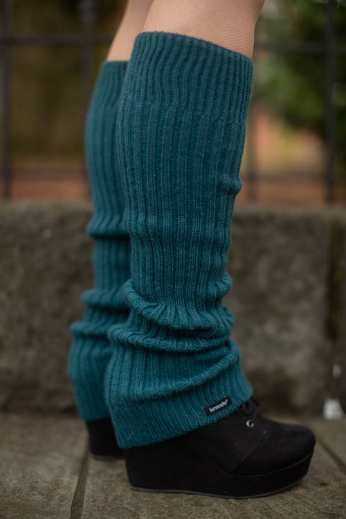 Lux Ribbed Leg Warmers - Teal