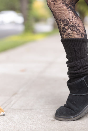 Cable Leg Warmers - Black