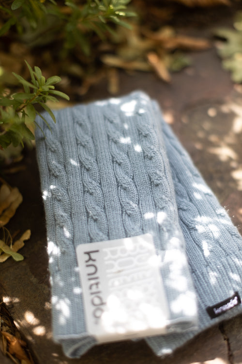 Cable Leg Warmers -Steel Blue