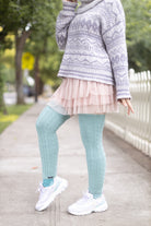 Cable Leg Warmers - Dusty Mint