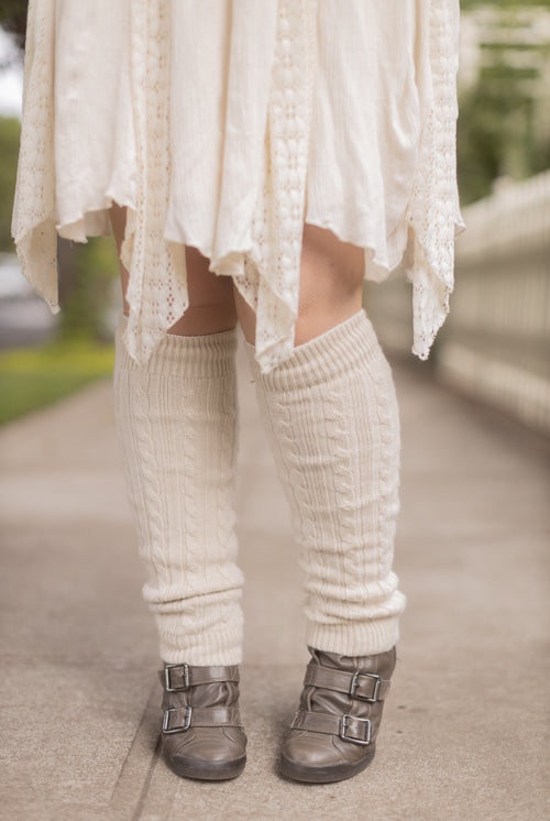 Cable Leg Warmers - Ivory