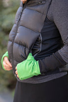 Knit Mitts - Black/Lime