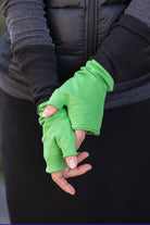 Knit Mitts - Black/Lime