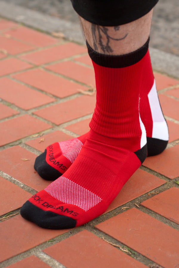 Team Spirit Socks - Red & Black - Lg